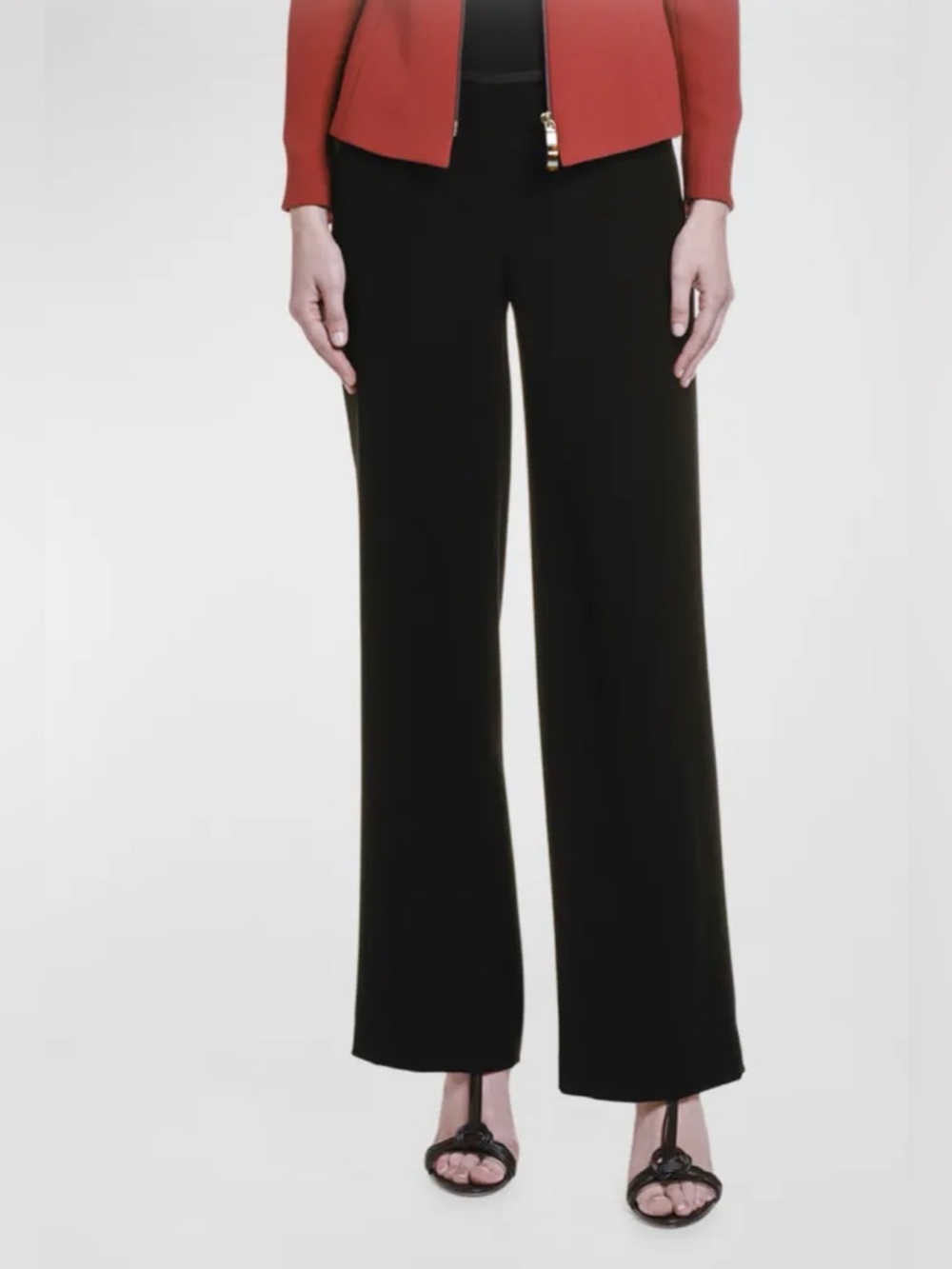 Giorgio Armani China Wide Leg Pants Black